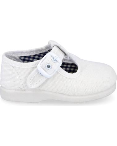 Zapatos de Niño ANDREA RUIZ 952 PEPITOS LONA NIÑO BLANCO