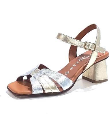 Sandali per Donna DCHICAS SANDALIA VESTIR DE PIEL CON TACON SAHARA PLATA