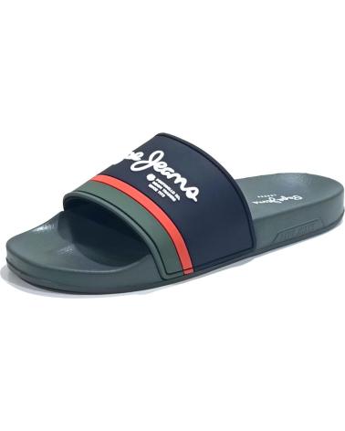 Zehansandalen-Madchen-De-Hombre-PEPE-JEANS-CHANCLAS-HOMBRE-SLIDER-PORTOBELLO-PMS70123-VERDE-VERDE