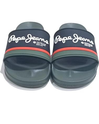 Zehansandalen-Madchen-De-Hombre-PEPE-JEANS-CHANCLAS-HOMBRE-SLIDER-PORTOBELLO-PMS70123-VERDE-VERDE