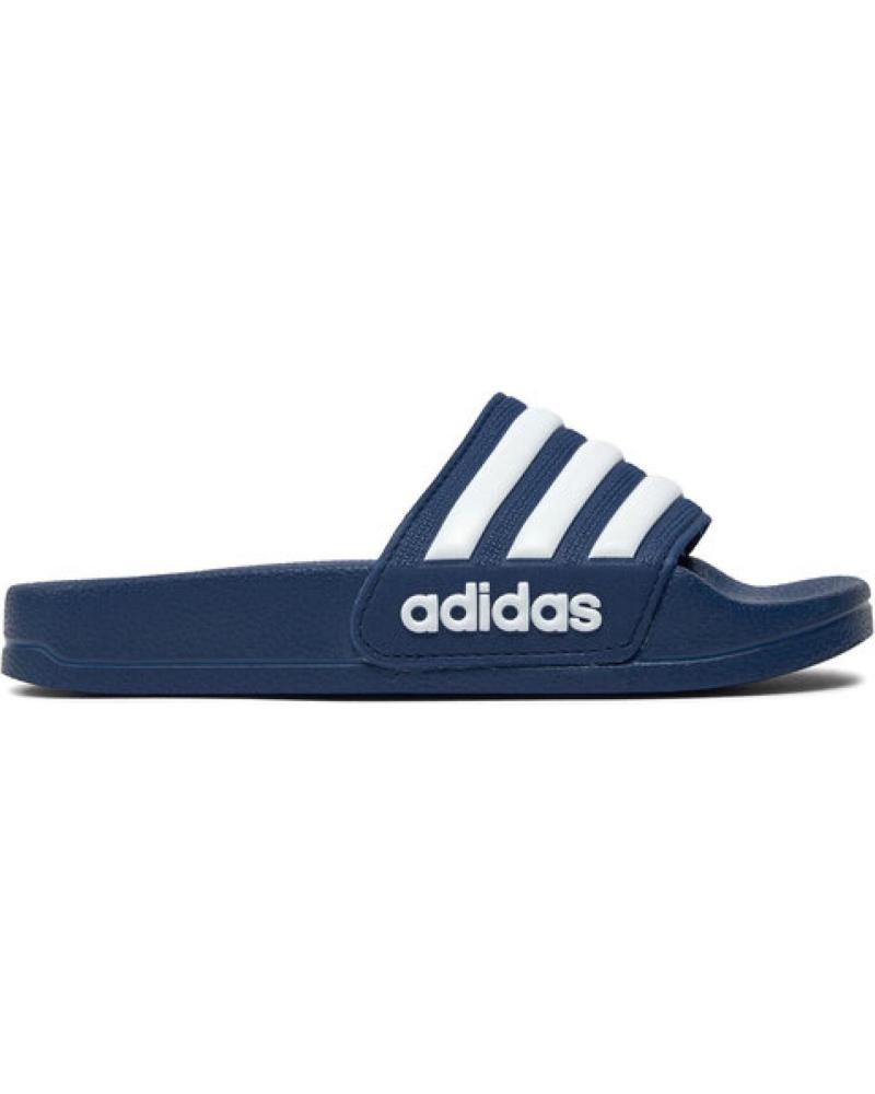 ADIDAS ADILETTE SHOWER K IF5978 - CIABATTE UNISEX BLU CON STRISCE BIANCHE DKBLUE-FTWWHT-DKBLUE
