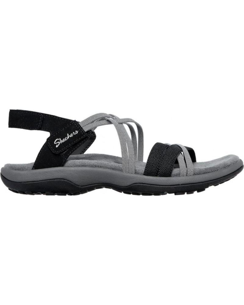SKECHERS SANDALIAS MUJER MODELO REGGAE SLIM-TAKES TWO COLOR NEGRO BKC BKCC