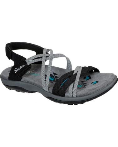 SKECHERS SANDALIAS MUJER MODELO REGGAE SLIM-TAKES TWO COLOR NEGRO BKC BKCC