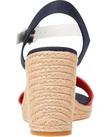 SANDALI DONNA TOMMY HILFIGER FW0FW08053 STRIPES WEDGE SANDAL MARINO
