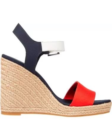 SANDALI DONNA TOMMY HILFIGER FW0FW08053 STRIPES WEDGE SANDAL MARINO