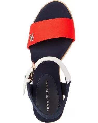 SANDALI DONNA TOMMY HILFIGER FW0FW08053 STRIPES WEDGE SANDAL MARINO
