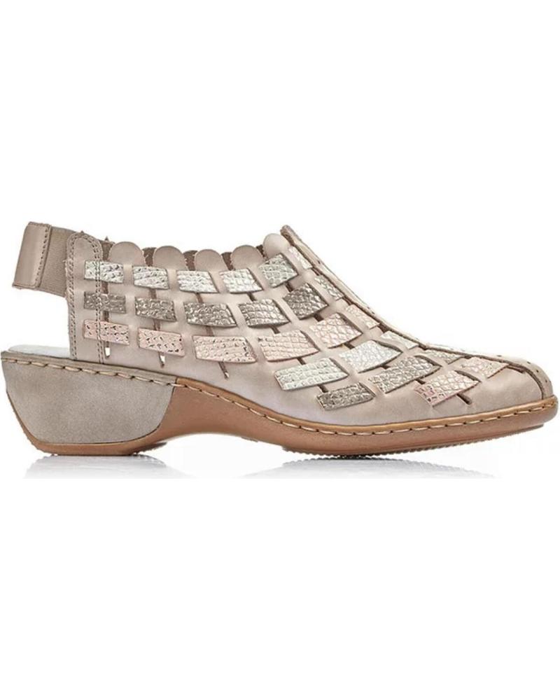 Sandales pour Femme RIEKER SANDALIA TRENZADA VESTIR PIEL 43 BEIG