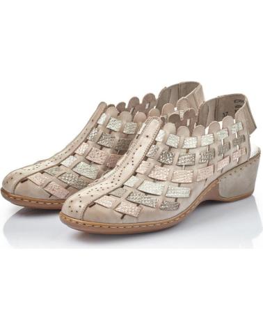 Sandales pour Femme RIEKER SANDALIA TRENZADA VESTIR PIEL 43 BEIG