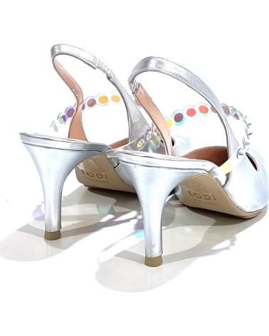 Sandalias de Mujer LODI ZAPATO VESTIR DE PIEL CON TACON PLATA