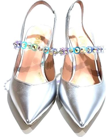 Sandalias de Mujer LODI ZAPATO VESTIR DE PIEL CON TACON PLATA