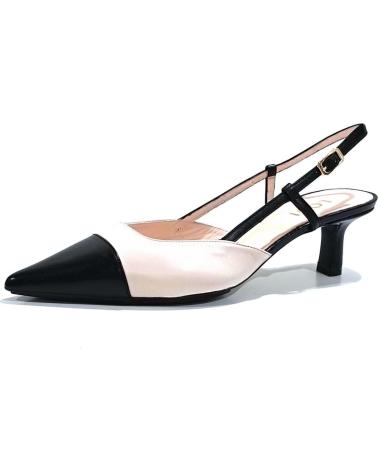 Sandalias de Mujer LODI ZAPATO VESTIR CHANEL DE PIEL CON TACON NEGRO COTTON