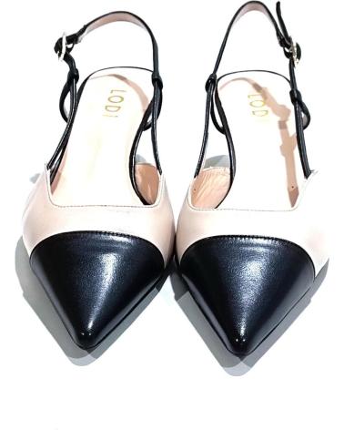 Sandales pour Femme LODI ZAPATO VESTIR CHANEL DE PIEL CON TACON NEGRO COTTON