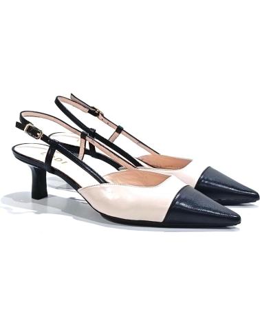 Sandales pour Femme LODI ZAPATO VESTIR CHANEL DE PIEL CON TACON NEGRO COTTON