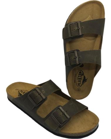 Sandalias de Hombre PLAKTON CHANCLA PIEL BIO HOMBRE 175857 731-X KAKI