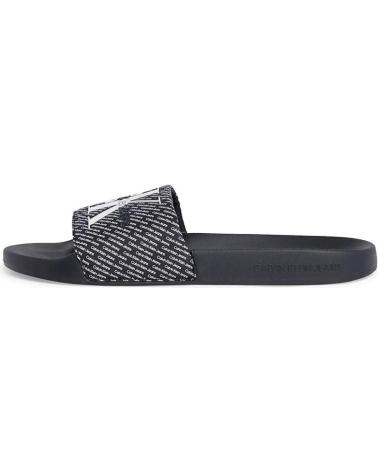 CALVIN KLEIN CHANCLAS SLIDE AOP NEGRO