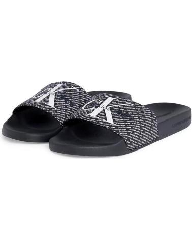 CALVIN KLEIN CHANCLAS SLIDE AOP NEGRO