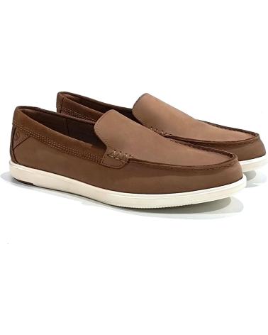 Scarpe-De-Hombre-CLARKS-ZAPATO-MOCASIN-DE-PIEL-CON-SUELA-DE-GOMA-TAN