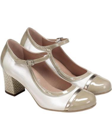 DORKING SAURA COMBINED HEELED PUMPS CREAM PEARL SAURA CREMA PERLA