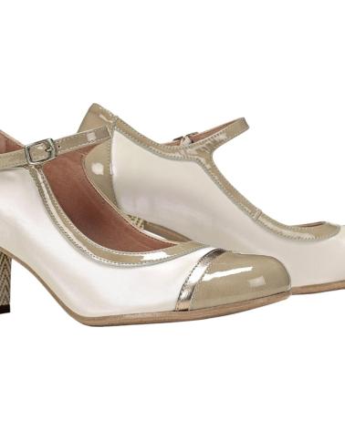 DORKING SAURA COMBINED HEELED PUMPS CREAM PEARL SAURA CREMA PERLA