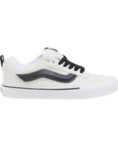 Deportivas de Mujer y Hombre y Niño VANS OFF THE WALL ZAPATILLAS VANS KNU SKOOL SUEDE WHITE-BLACK Blanco