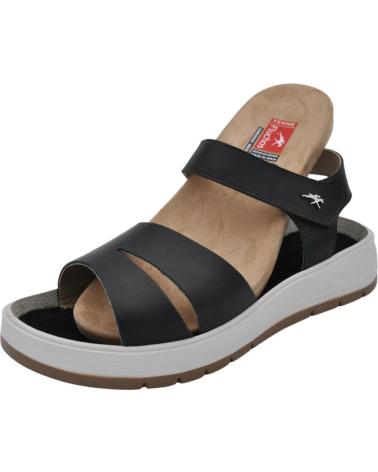 Sandalias de Mujer FLUCHOS - SANDALIAS DE MUJER SUELA FLEXIBLE CIERRE DE VEL TIBET NEGRO