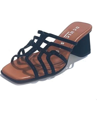 Sandali per Donna DCHICAS SANDALIA VESTIR DE PIEL CON TACON NEGRO
