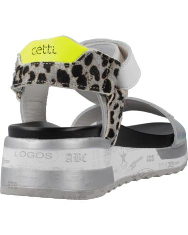Sandalias de Mujer CETTI 1316 PIEL BLANCA-LEO BLANCO