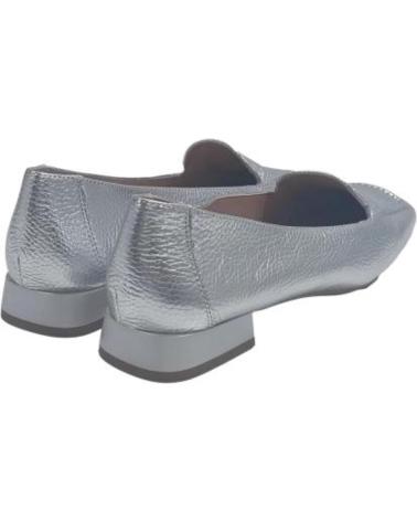 Mocasines de Mujer DESIREÉ ZAPATO MOCASIN CASUAL PLANO DE PIEL CON SUELA DE GOMA PLATA