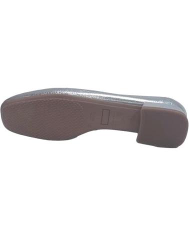 Mocasines de Mujer DESIREÉ ZAPATO MOCASIN CASUAL PLANO DE PIEL CON SUELA DE GOMA PLATA