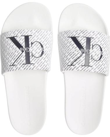 CALVIN KLEIN CHANCLAS CON LOGO ESTAMPADO BLANCO