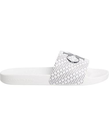 CALVIN KLEIN CHANCLAS CON LOGO ESTAMPADO BLANCO