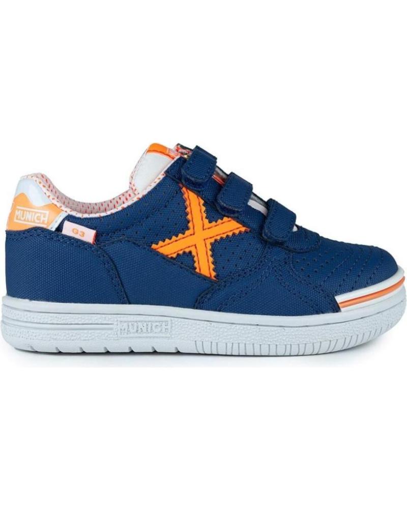 Sportif pour Fille et Garçon MUNICH ZAPATILLAS G-3 JUNIOR VELCRO 408 AZUL