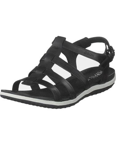 Sandalias de Mujer GEOX SANDALIA CASUAL DE PIEL CON SUELA DE GOMA TRANSPIRABLE NEGRO