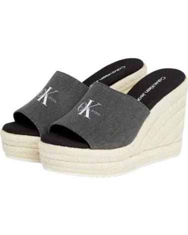 Sandalias de Mujer CALVIN KLEIN SANDALIA SLIDE WEDGE ROPE SANDAL ML BTW NEGRO