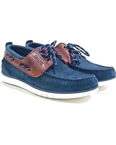Zapatos-De-Hombre-SNIPE-NAUTICO-CASUAL-DE-NOBUK-CON-SUELA-DE-GOMA-MARINO