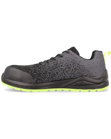 Deportivas de Mujer y Hombre y Niña y Niño PAREDES ZAPATOS DE SEGURIDAD TEJIDO ALTA RESISTENCIA LASER NEGRO NEGRO