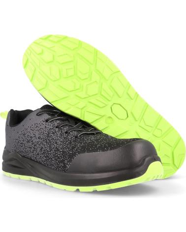 Deportivas de Mujer y Hombre y Niña y Niño PAREDES ZAPATOS DE SEGURIDAD TEJIDO ALTA RESISTENCIA LASER NEGRO NEGRO