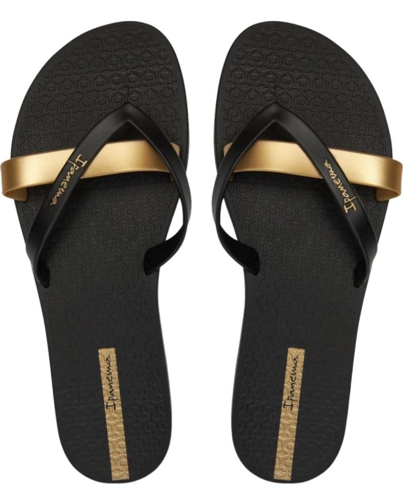 IPANEMA W KIREI 81805 AT156 BLACK AND GOLD FLIP-FLOPS FOR WOMEN AT156
