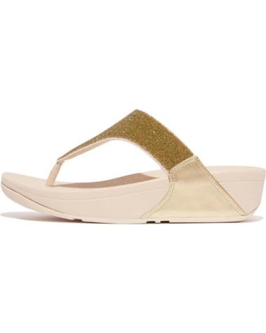 Zehansandalen für Damen FITFLOP SANDALIAS PLANAS LULU OPUL TOE-POST MUJER ORO DORADO