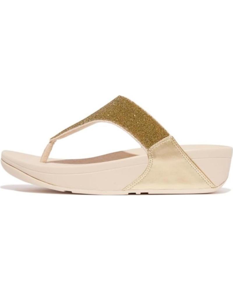 Zehansandalen für Damen FITFLOP SANDALIAS PLANAS LULU OPUL TOE-POST MUJER ORO DORADO