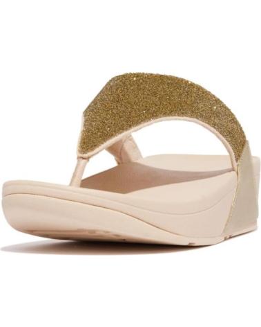 Zehansandalen für Damen FITFLOP SANDALIAS PLANAS LULU OPUL TOE-POST MUJER ORO DORADO