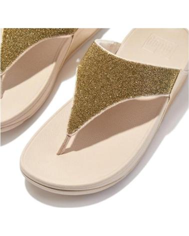 Zehansandalen für Damen FITFLOP SANDALIAS PLANAS LULU OPUL TOE-POST MUJER ORO DORADO