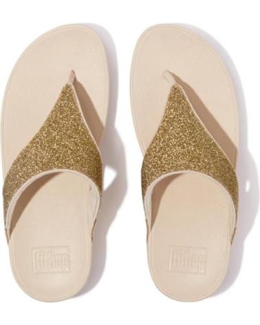 Zehansandalen für Damen FITFLOP SANDALIAS PLANAS LULU OPUL TOE-POST MUJER ORO DORADO
