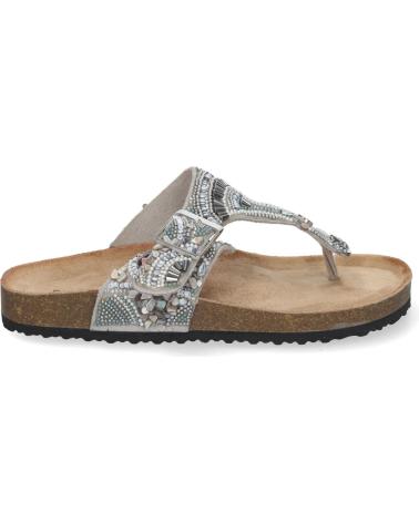Woman Sandals PUNTO SALAO SANDALIAS PLATEADAS PLANAS ESTILO BIO ESCLAVA PARA MUJER AY- VARIOS COLORES