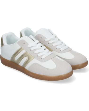 Deportivas de Mujer PUNTO SALAO ZAPATILLAS DORADAS PLANAS COMODAS PARA MUJER G-011 AMARILLO