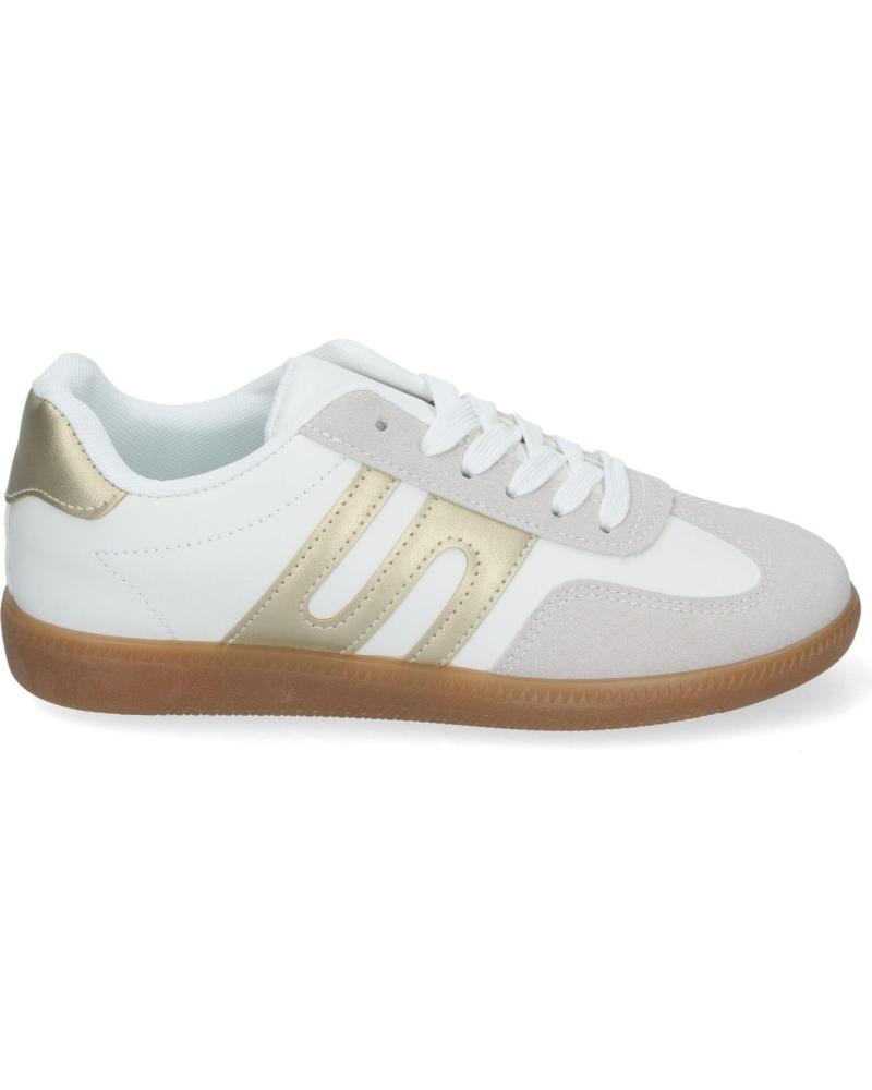 Deportivas de Mujer PUNTO SALAO ZAPATILLAS DORADAS PLANAS COMODAS PARA MUJER G-011 AMARILLO