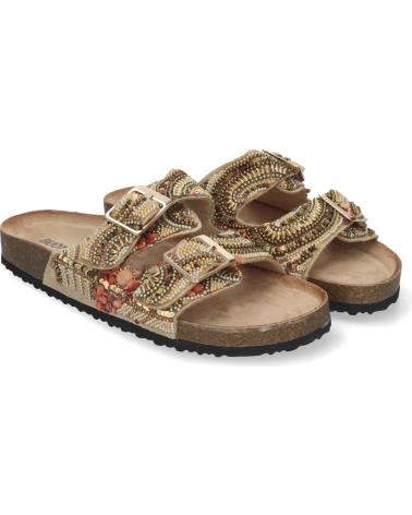 Woman Sandals PUNTO SALAO SANDALIAS DORADAS PLANAS COMODAS ESTILO BIO PARA MUJER AY-30 AMARILLO