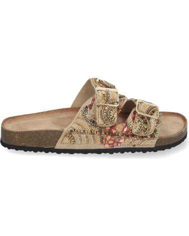 Woman Sandals PUNTO SALAO SANDALIAS DORADAS PLANAS COMODAS ESTILO BIO PARA MUJER AY-30 AMARILLO