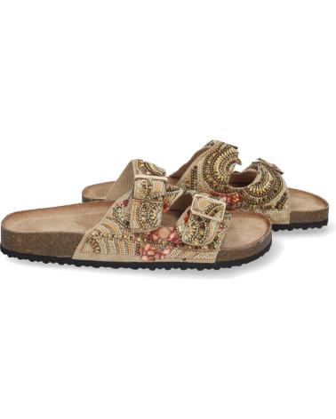Woman Sandals PUNTO SALAO SANDALIAS DORADAS PLANAS COMODAS ESTILO BIO PARA MUJER AY-30 AMARILLO