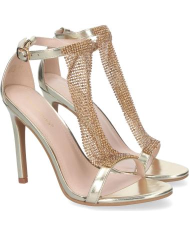 Sandalen für Damen PUNTO SALAO SANDALIAS DORADAS DE FIESTA TACON ALTO BRILLANTE MUJER 6864 AMARILLO